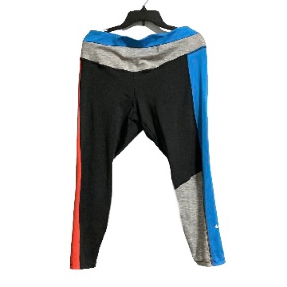 NIKE Dri-fit Color block Leggings Running pants Blue Black Gray Red Womens 2X - Picture 8 of 9